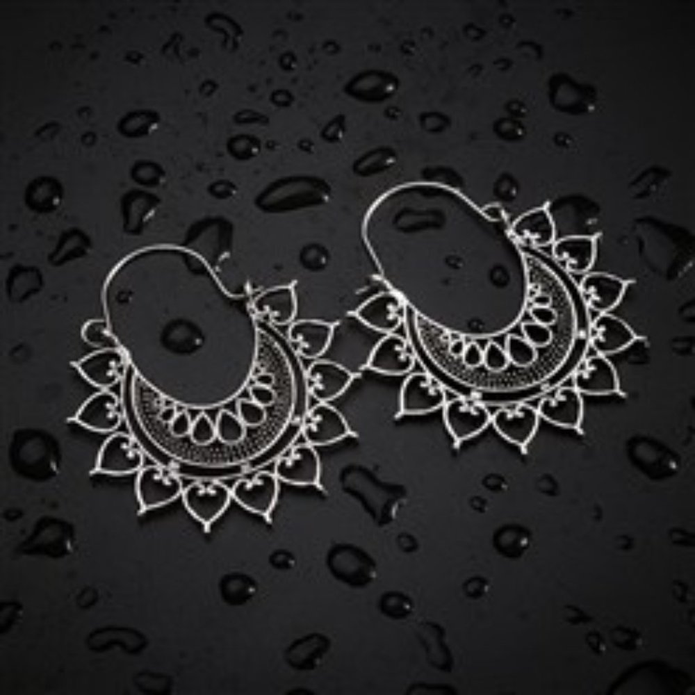 💝5/$25💖 Big Sexy Antique Silver Filigree Boho Dangle Drop gypsy Tribal Earring